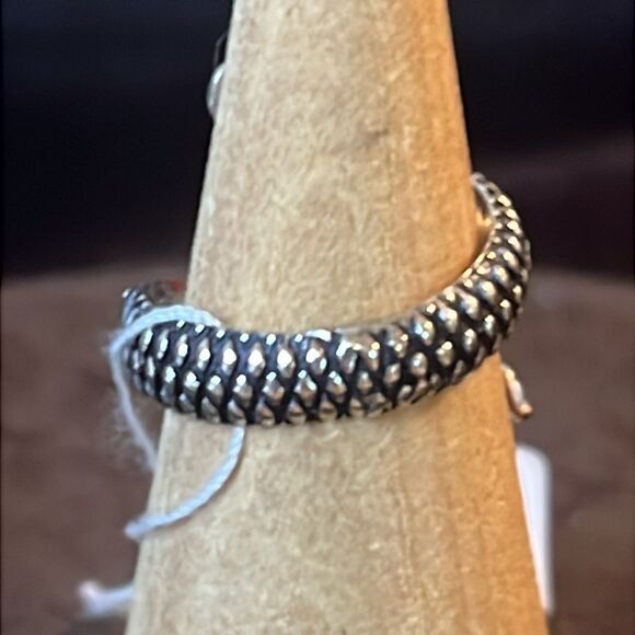 Red Garnet Sterling Silver Snake Ring Sz 8 - Picture 5 of 11